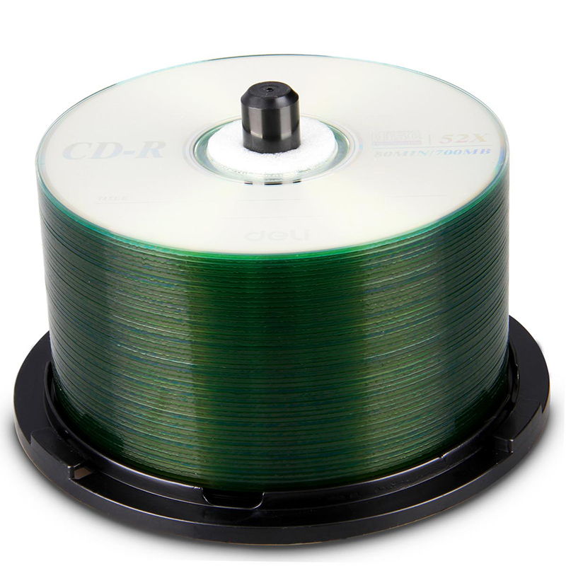 得力（deli） CD光盘 空白刻录 DVD刻录盘 50片 CD-R【700MB 52倍速】