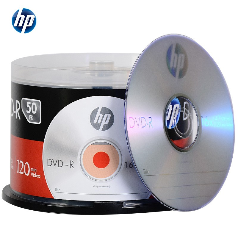 惠普（HP） DVD-R 光盘/刻录盘 空白光盘 16速4.7GB 桶装50片