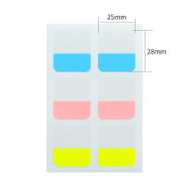 得力（deli）48枚3色索引标签贴指示贴 归类便利贴记事贴 28*25mm 25903