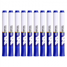 晨光25602可擦性白板笔水性易擦单头白板笔磁铁白板擦 易擦白板笔S01蓝色10支装AWMY2201